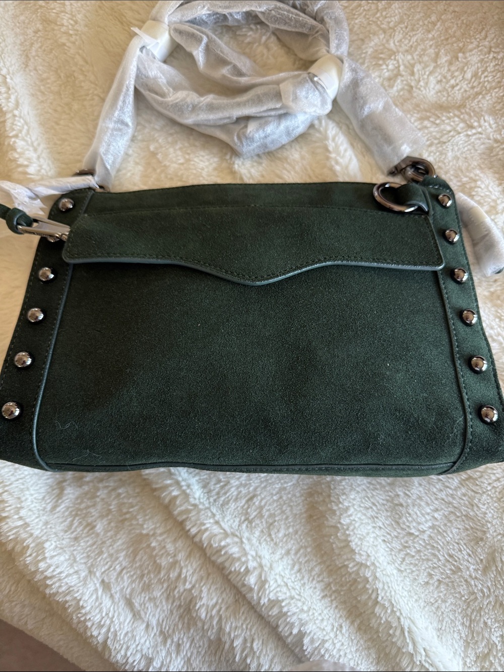 Rebecca Minkoff Forest Green Suede Crossbody
